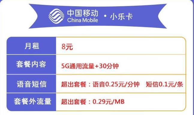 移动飞跃卡9元包国内流量100M和语音400分钟免首月