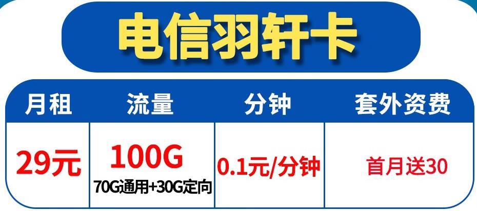 月租29电信流量卡怎么样，【5G千羽卡】29元130G流量+送40费+首月免月租可选号