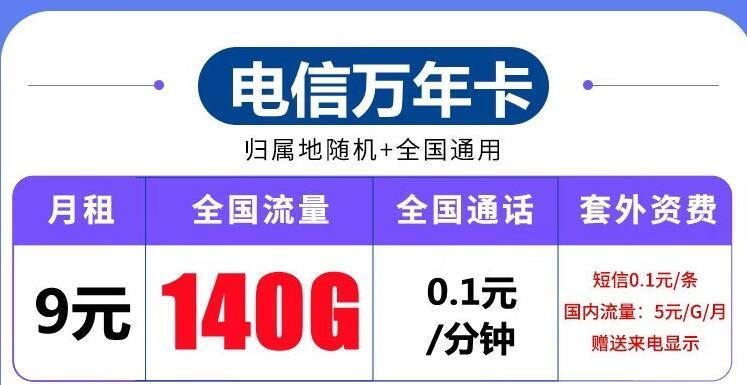 不同地区的流量收费一样吗？电信万年卡月租9元143G全国流量+0.1元/分钟套餐介绍