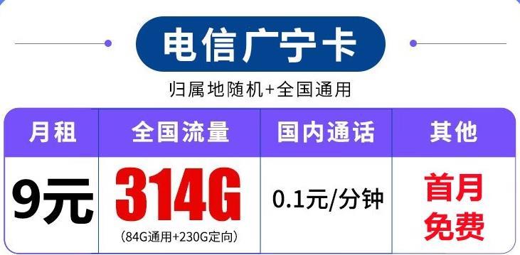 学生用哪个流量卡实惠点？9元月租电信广宁卡推荐