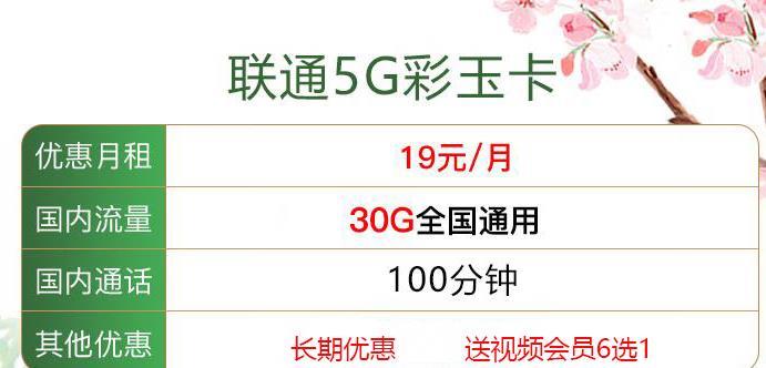 联通花颜卡首充130元免8个月月租，40g流量+500分钟