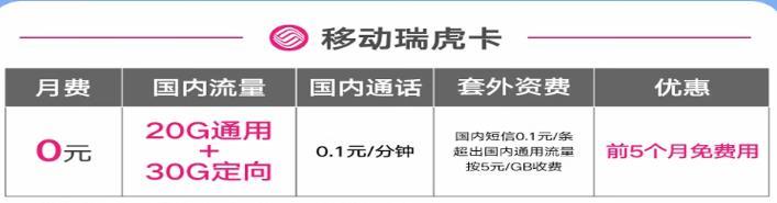 移动0元流量卡有哪些？移动传颂卡月费0.1元/分钟