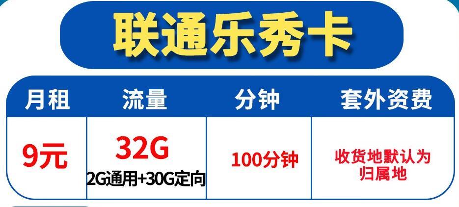 联通星阳卡19元/月可享100G流量和100分钟通话套餐