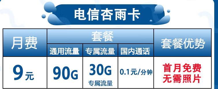 电信荣耀卡 39元可享170G通用+600分钟语音通话