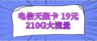 【电信天聚卡】田驹电信卡，首月免费，2-6个月19元