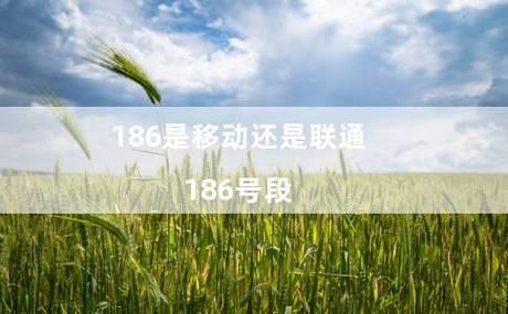 186是联通还是移动？看完这篇文章就知道了