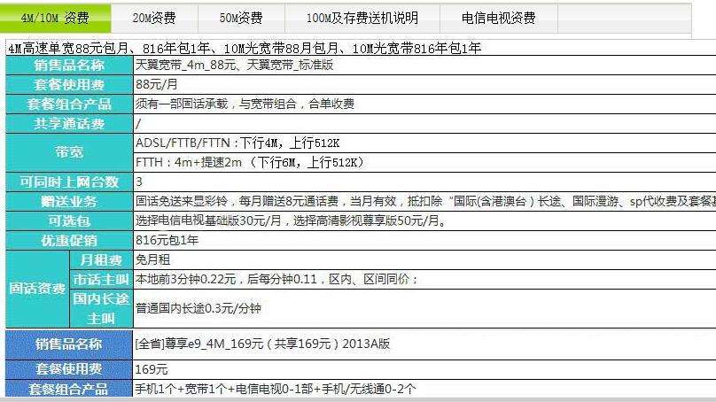 电信宽带第一个月怎么收费？