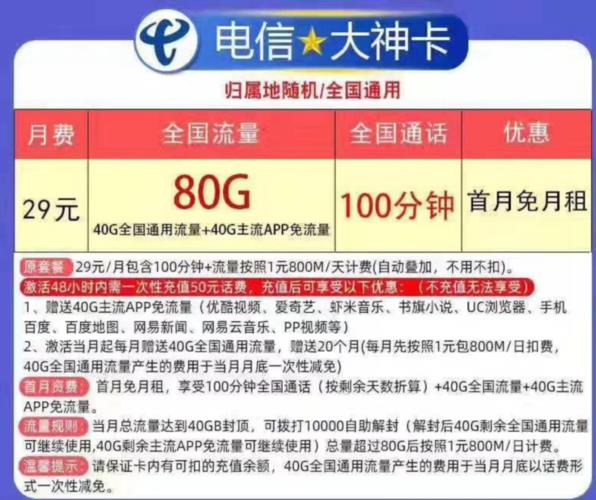 电信29元80g流量套餐，性价比超高，值得入手！