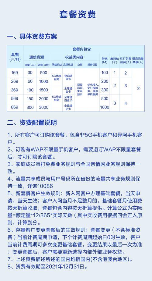 山东移动套餐价格表2023年，流量、通话、短信一网打尽