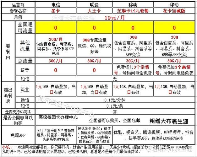 移动花卡宝藏版收费标准