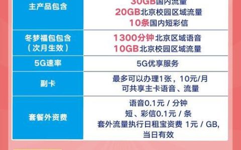 联通4G校园卡：大学生专属优惠套餐